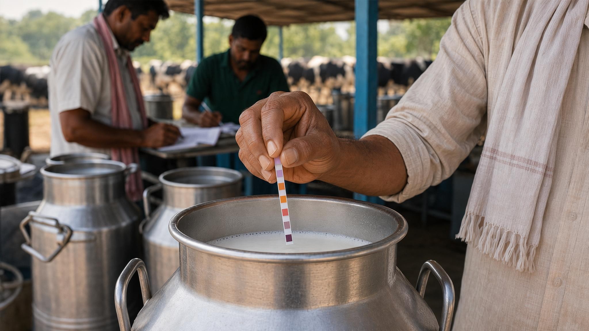 Milk quality screening at a rural collection point
