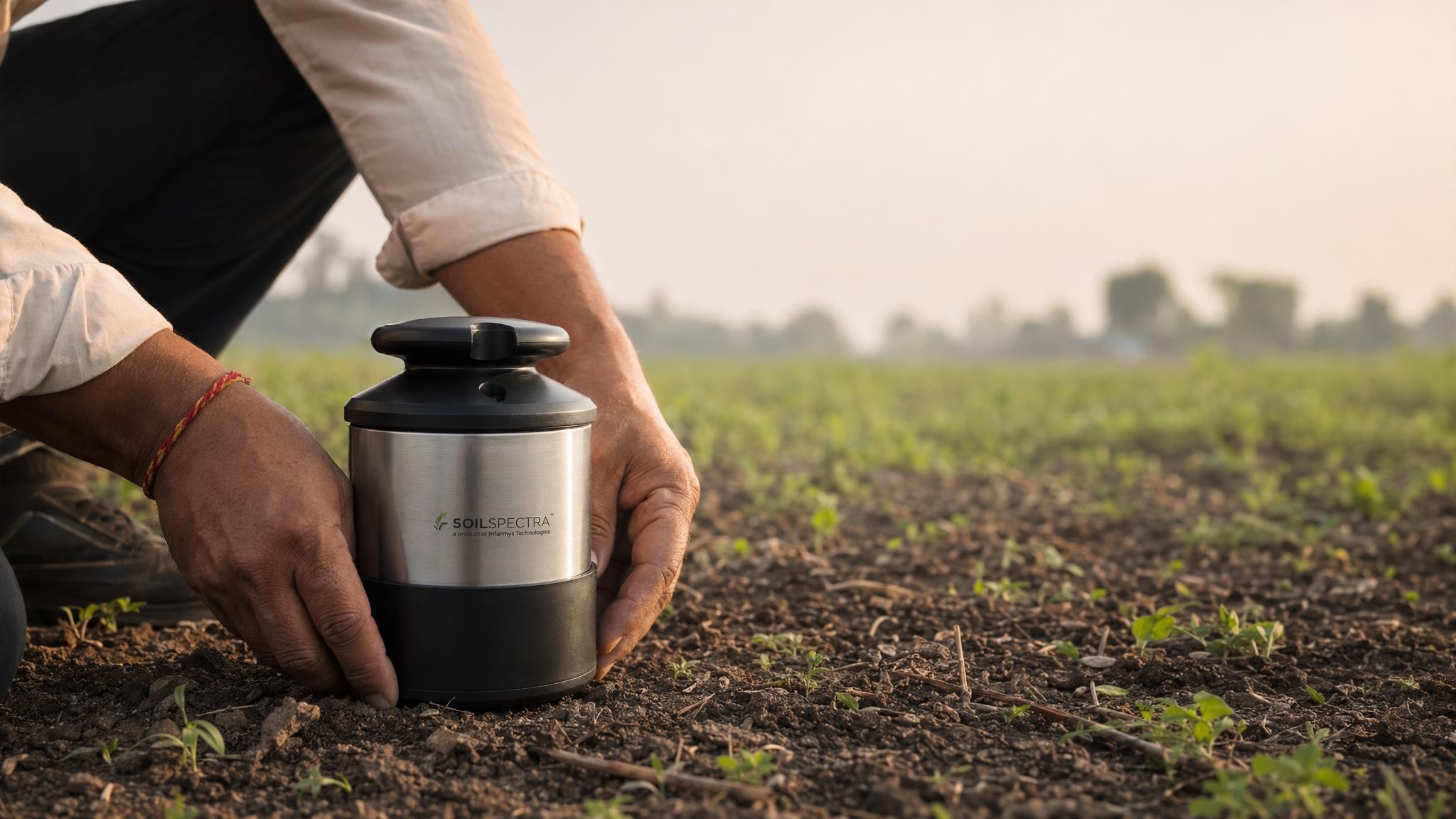 Soil Spectra being positioned for a field measurement